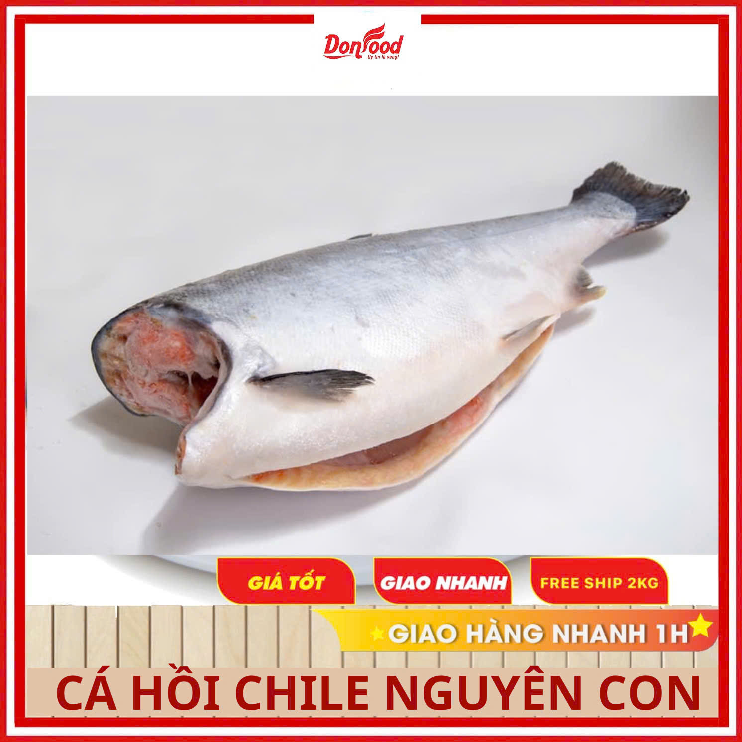 Cá Hồi Chile nguyên con không đầu, cắt khúc