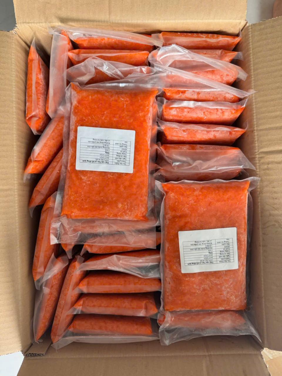 Vụn cá hồi nạo hạt cơm sợi to màu đỏ đẹp DonFood